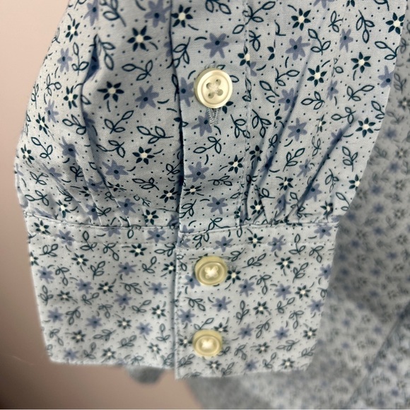 Lands’ End Blue Ditsy Floral Tunic Blouse with Side Pockets Large - Picture 11 of 15